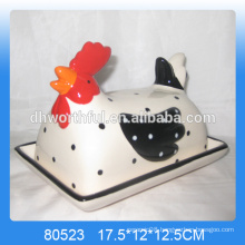 Popular design ceramic animal butter dish with chicken shape